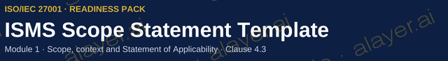 Cover title of ISMS Scope Statement Template