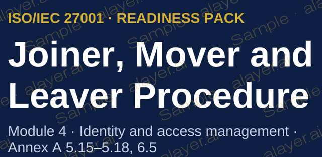 Cover title of Joiner, Mover and Leaver Procedure