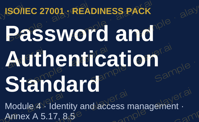 Cover title of Password and Authentication Standard